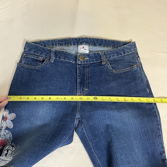 Vintage Disney Minnie Mouse Painted Jeans Womens 10 Blue Mid Rise Distressed - Picture 10 of 16